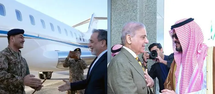 پاڪستان جون امن لاءِ ڪوششون جاري، وزيراعظم سعودي عرب ۽ فيلڊ مارشل ايران پهچي ويو